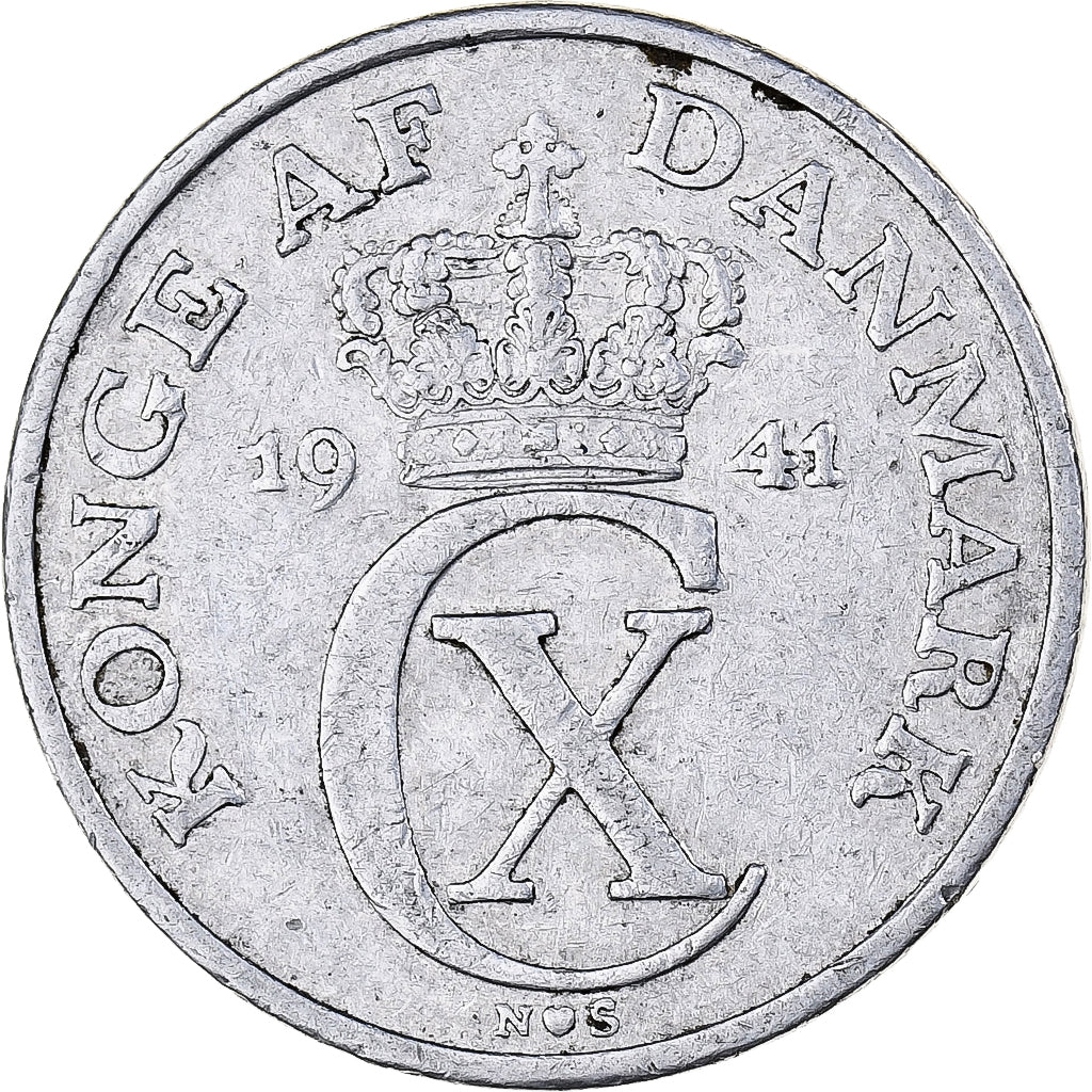 Dinamarca, Christian X, 5 Öre, 1941, Copenhagen, Alumínio, EF(40-45), KM:834
