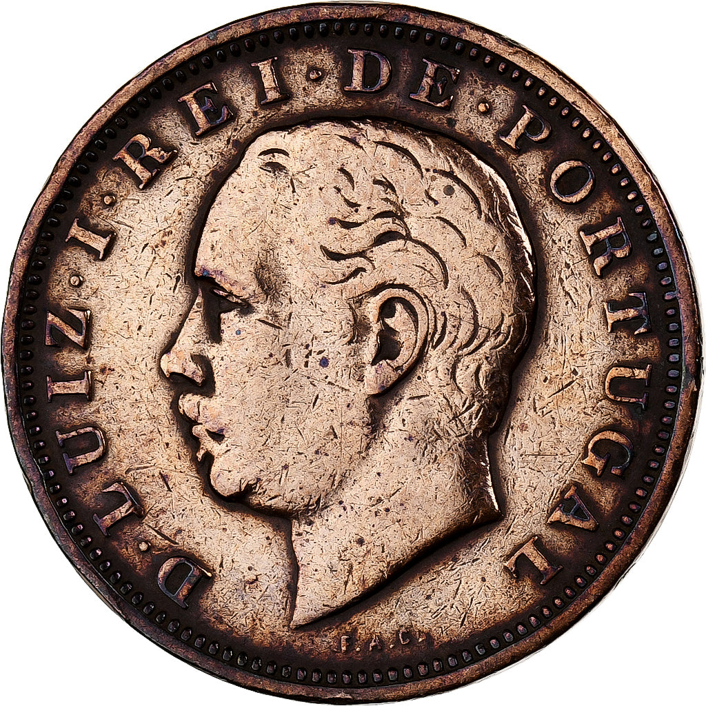 Portogallo, Luiz I, 20 Reis, 1884, Bronzo, MB+, KM:527