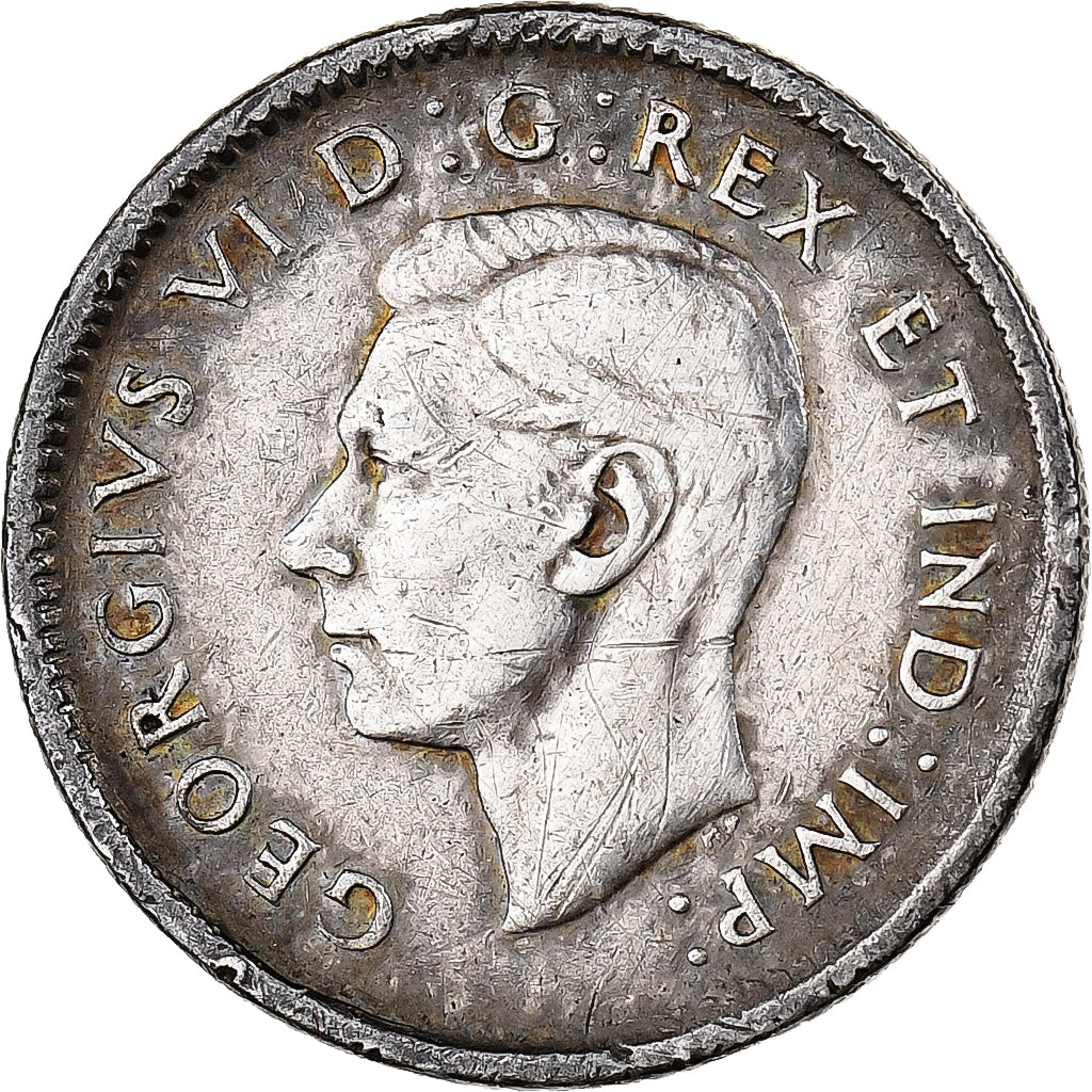 Canada, George VI, 10 Cents, 1944, Royal Canadian Mint, Silver, EF(40-45), KM:34