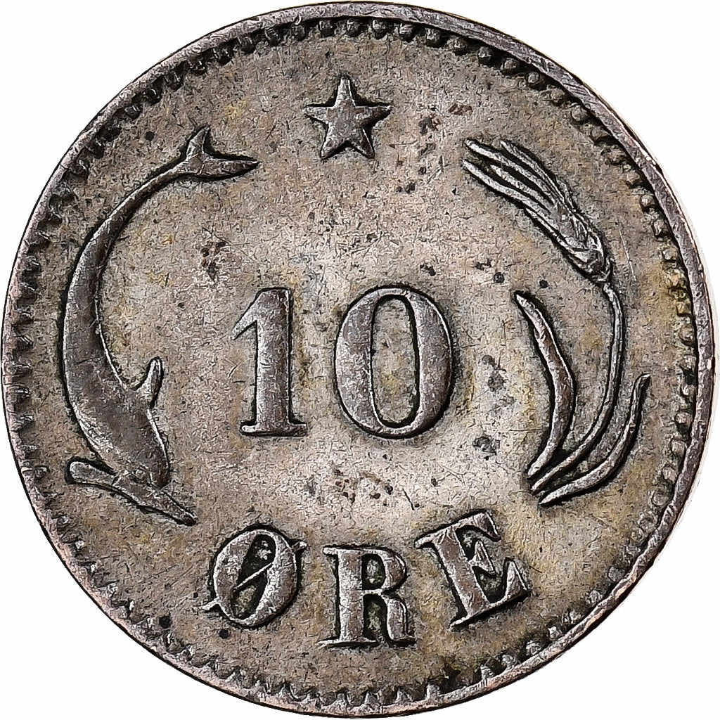 Danemark, Christian IX, 10 Öre, 1874, Copenhagen, Argent, TTB, KM:795.1