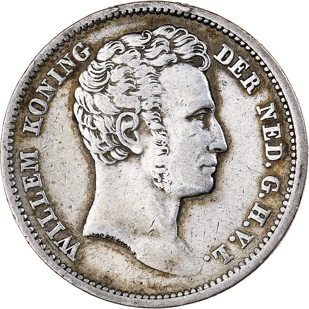 NETHERLANDS EAST INDIES, William I, 1/4 Gulden, 1827, Utrecht, Silver