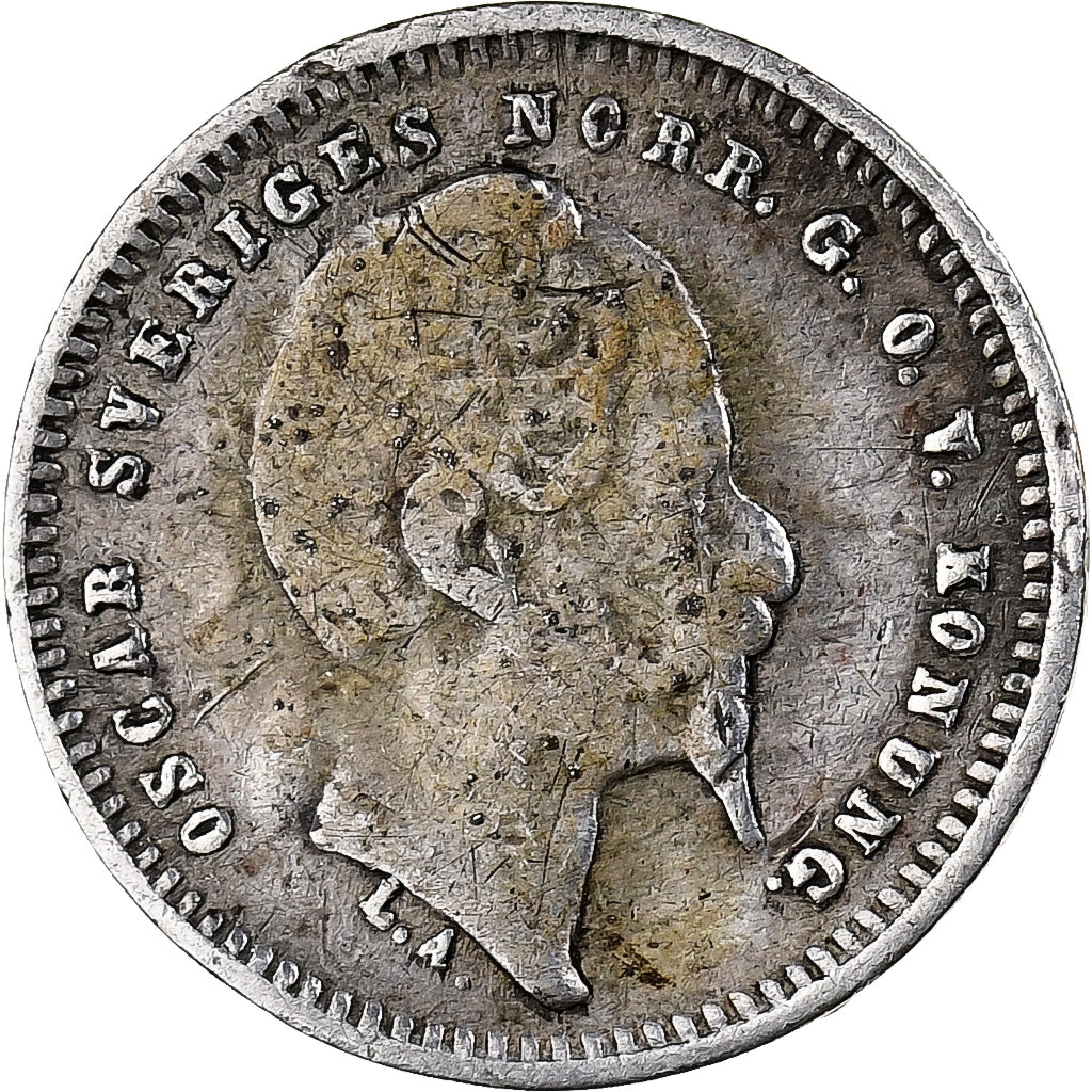 Sweden, Oscar I, 10 Öre, 1859/8, Silver, VF(30-35), KM:683