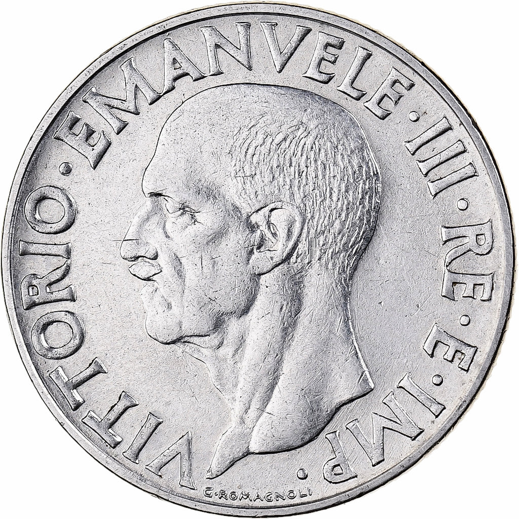 Itália, Vittorio Emanuele III, Lira, 1939, Rome, Aço Inoxidável, AU(50-53)