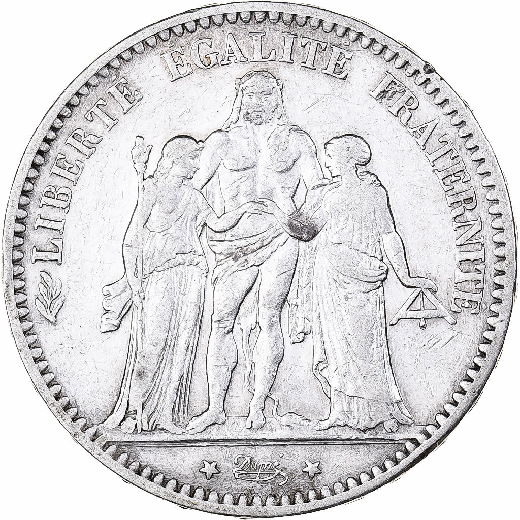 France, 5 Francs, Hercule, 1876, Paris, Silver, EF(40-45), Gadoury:745a