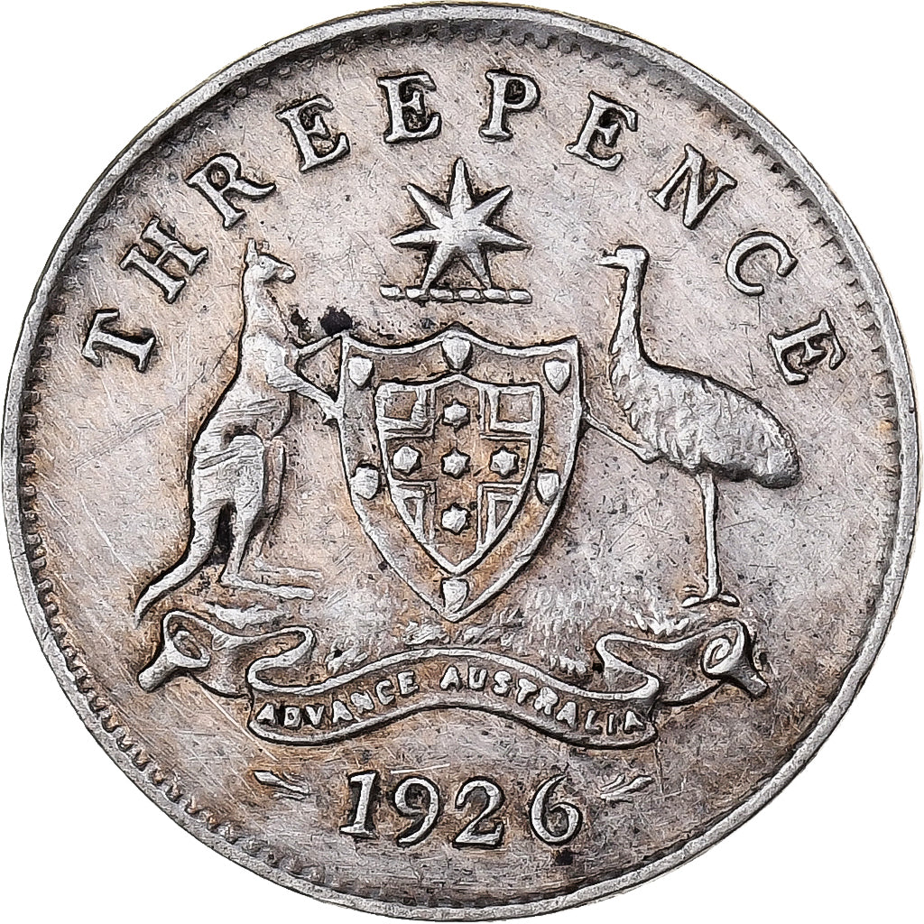 Australia, George V, Threepence, 1926, Melbourne, Silver, EF(40-45), KM:24