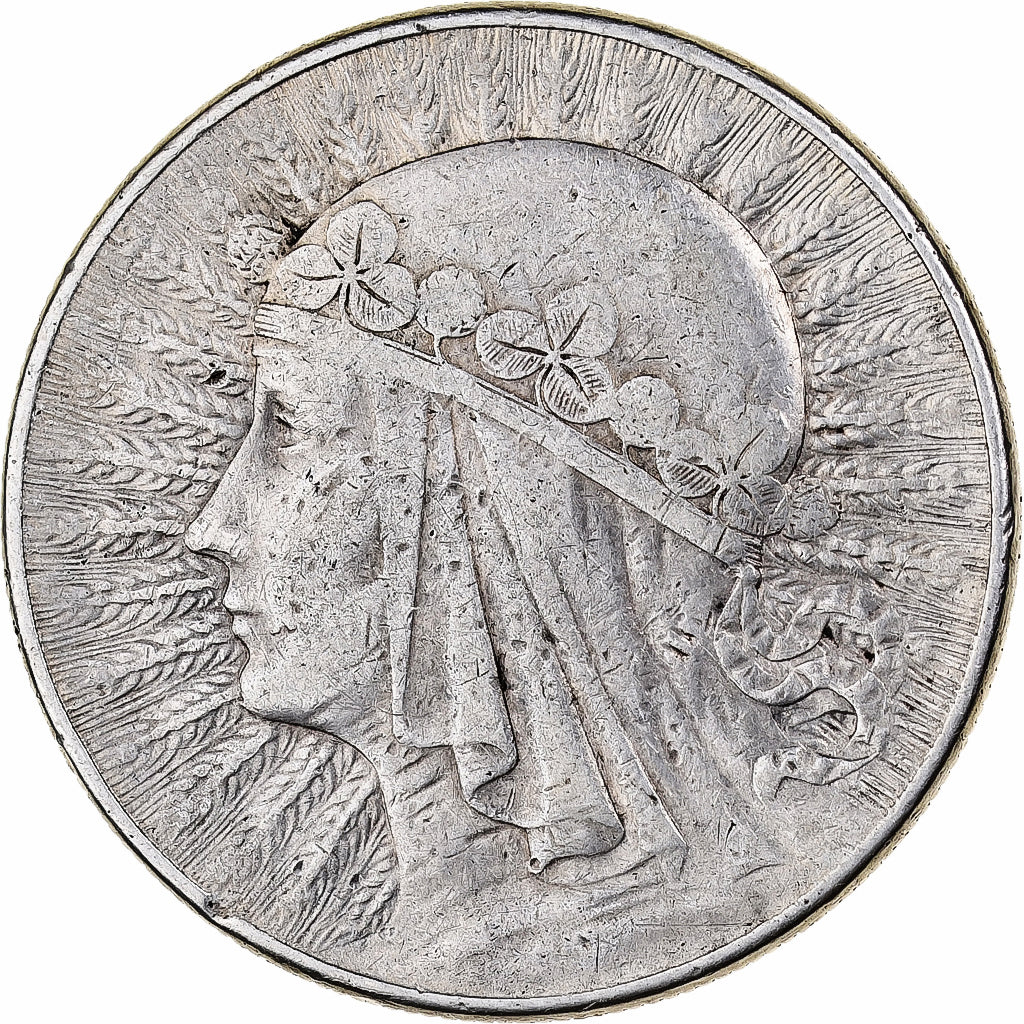 Poland, 10 Zlotych, 1932, Warsaw, Silver, EF(40-45), KM:22