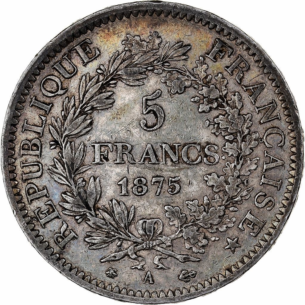 France, 5 Francs, Hercule, 1875, Paris, Argent, TTB, Gadoury:745a, KM:820.1
