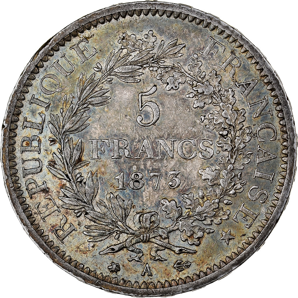 France, 5 Francs, Hercule, 1873, Paris, Silver, EF(40-45), Gadoury:745a