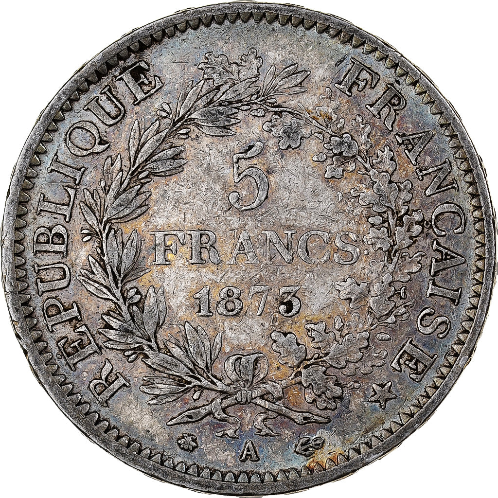 France, 5 Francs, Hercule, 1873, Paris, Argent, TTB, Gadoury:745a, KM:820.1