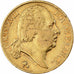 France, Louis XVIII, 20 Francs, 1824, Paris, Gold, VF(30-35), Gadoury:1028