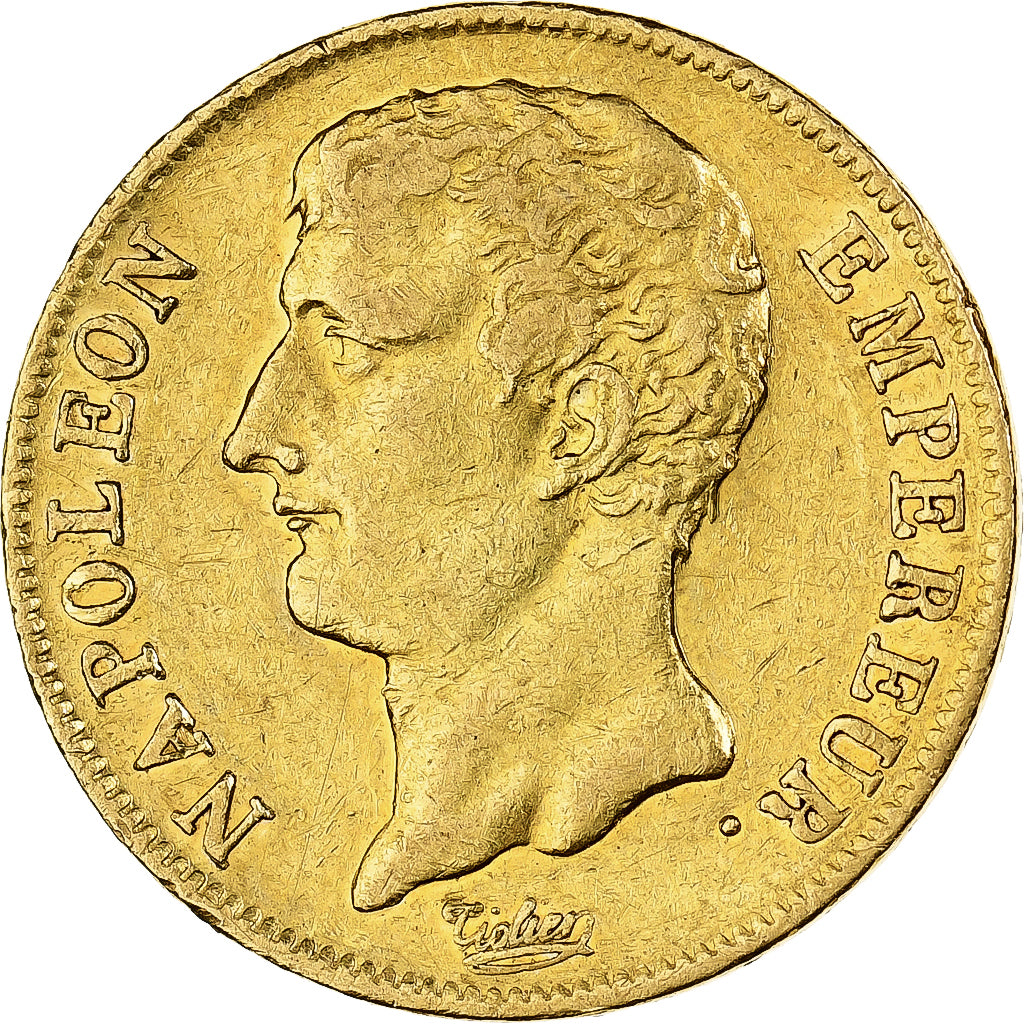 France, 20 Francs, Napoléon I, An 12 (1804), Paris, Gold, AU(50-53)