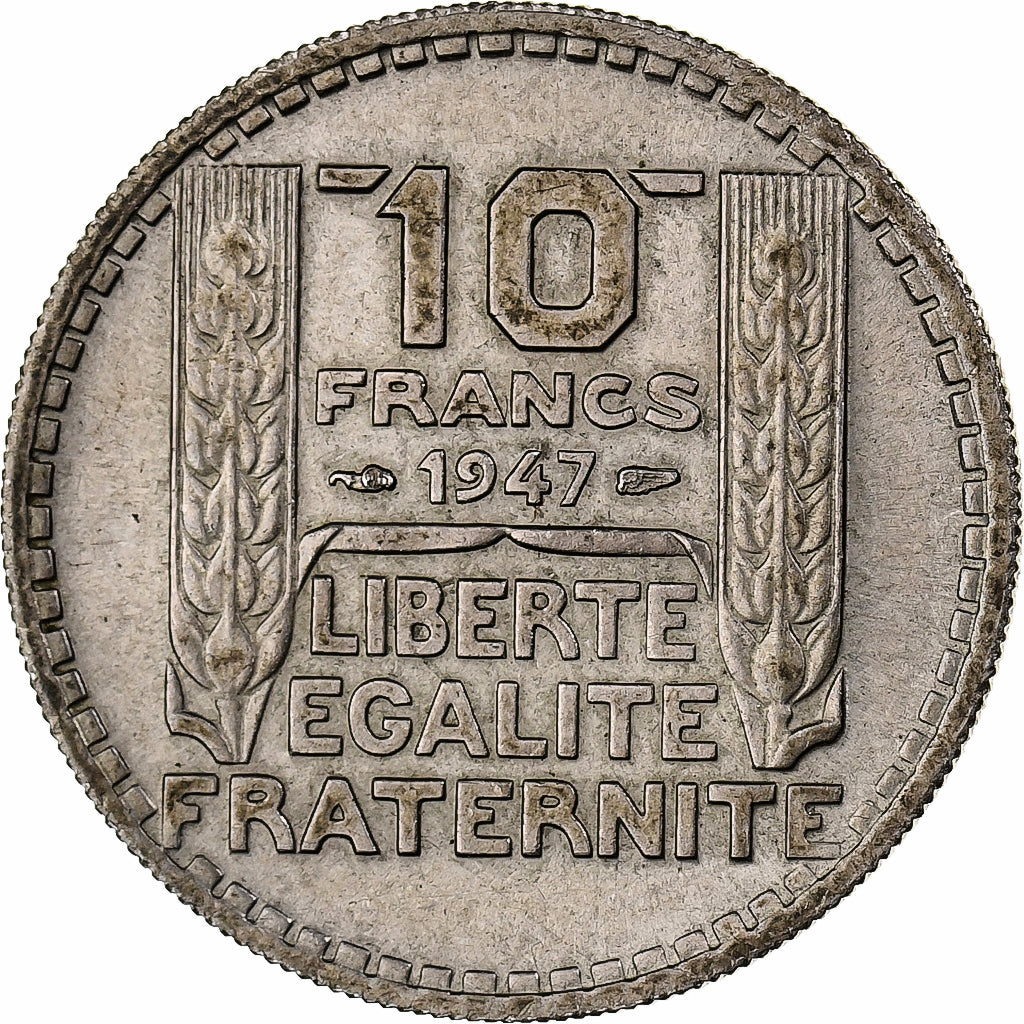Francia, 10 Francs, Turin, 1947, Paris, Rameaux courts, Rame-nichel, SPL-