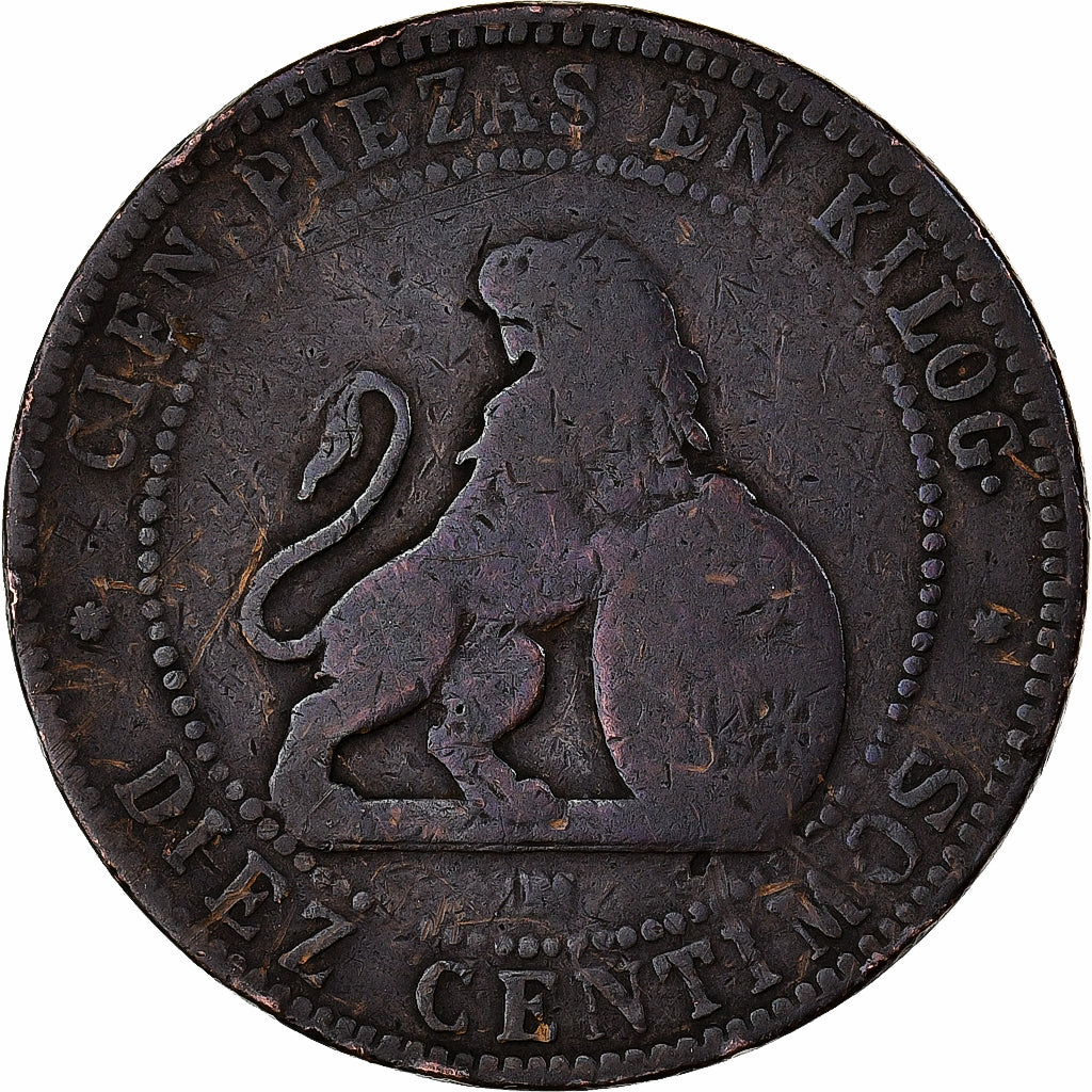 Spanien, Provisional Government, 10 Centimos, 1870, Madrid, Kupfer, SGE+, KM:663