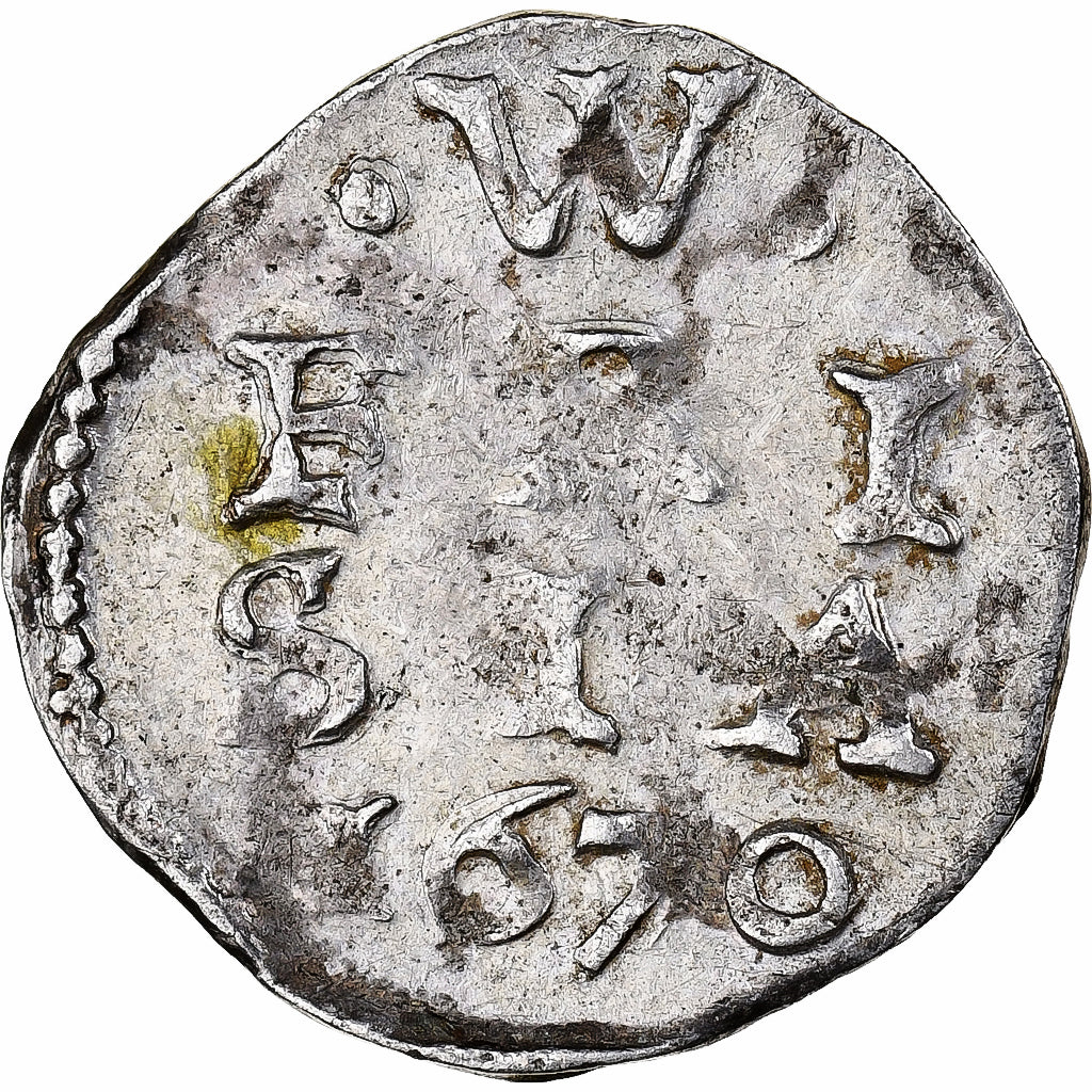 Netherlands, WEST FRIESLAND, 2 Stuivers, 1670, Silver, VF(30-35), KM:21.3