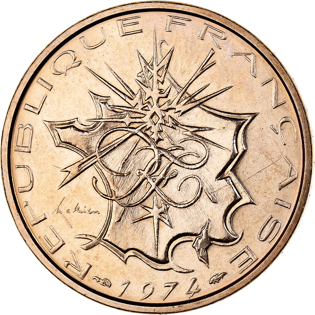 Francia, 10 Francs, Mathieu, 1974, Tranche B, Níquel - latón, EBC+