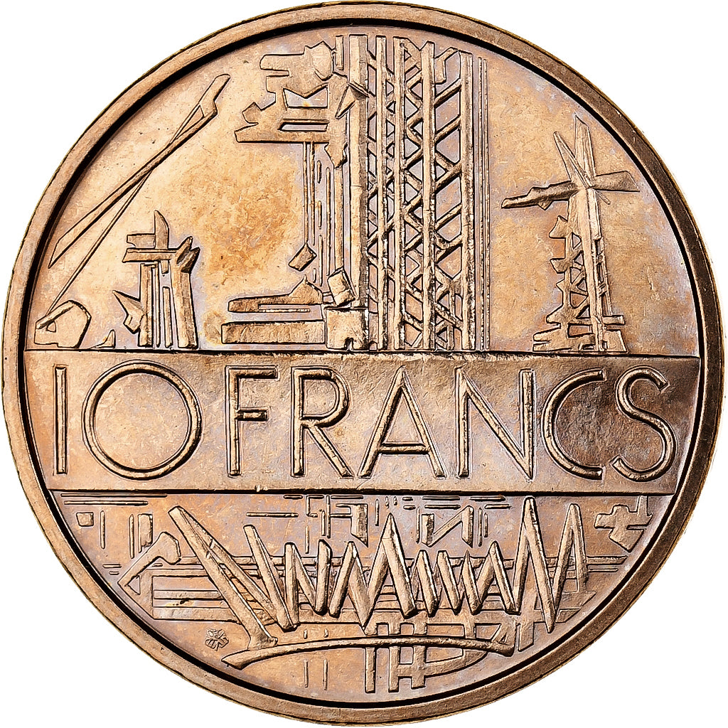 Francia, 10 Francs, Mathieu, 1974, Tranche B, Níquel - latón, EBC+