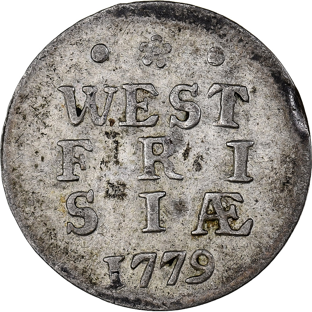 Netherlands, WEST FRIESLAND, 2 Stuivers, Double Wapenstuiver, 1779, Silver