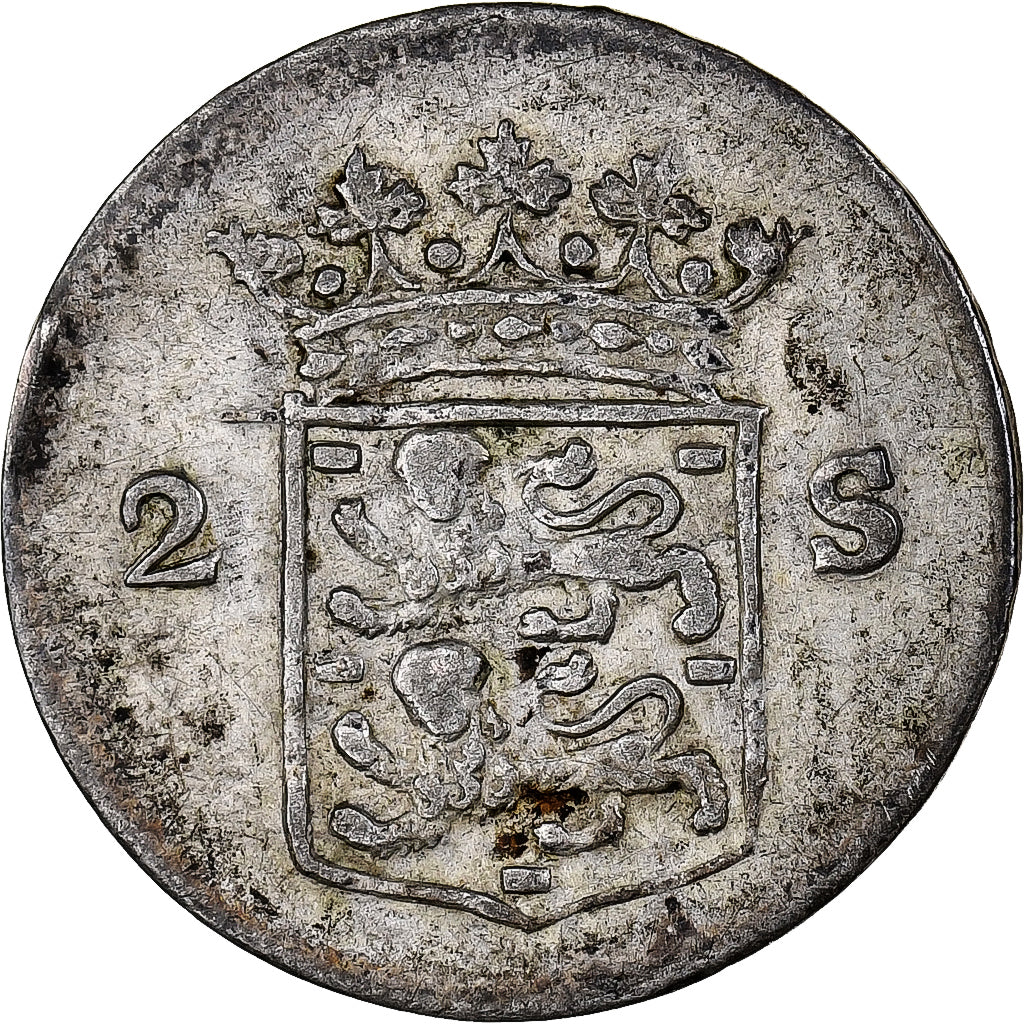 Netherlands, WEST FRIESLAND, 2 Stuivers, Double Wapenstuiver, 1779, Silver