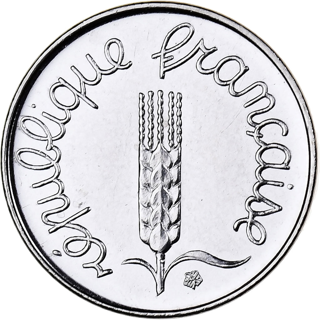 Frankrijk, Centime, Épi, 1974, Paris, Chouette, Stainless Steel, FDC