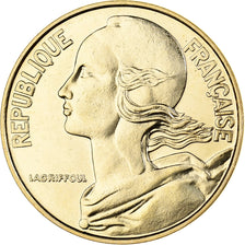 France, 20 Centimes, Marianne, 1974, Paris, Chouette, Bronze-Aluminium, FDC
