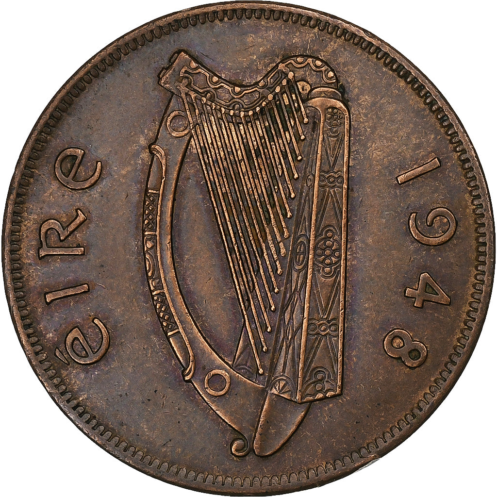 REPUBLIEK IERLAND, Penny, 1948, Bronzen, ZF, KM:11