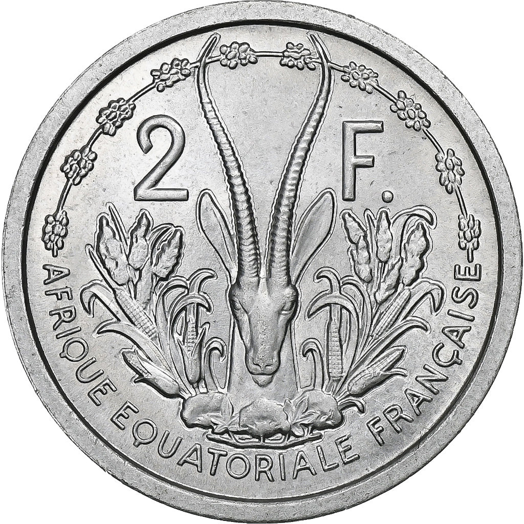 French Equatorial Africa, 2 Francs, 1948, Paris, Aluminum, AU(55-58)