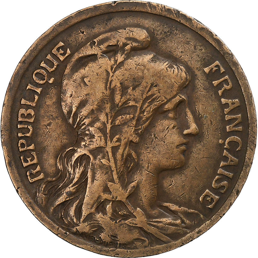 France, 10 Centimes, Dupuis, 1916, Paris, Bronze, EF(40-45), Gadoury:277, KM:843