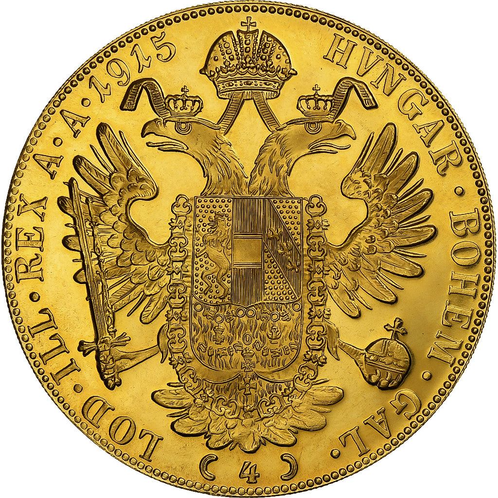 Austria, Franz Joseph I, 4 Ducat, 1915, Restrike, Gold, AU(55-58), KM:2276