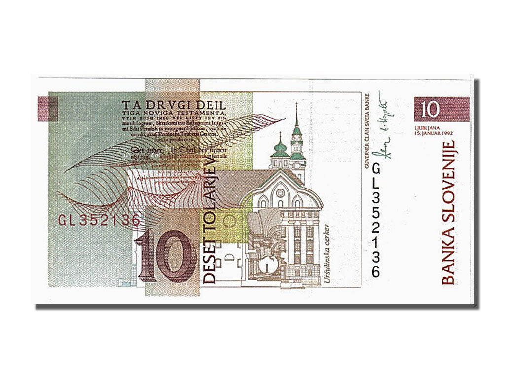 Billet, Slovénie, 10 Tolarjev, 1992, 1992-01-15, NEUF