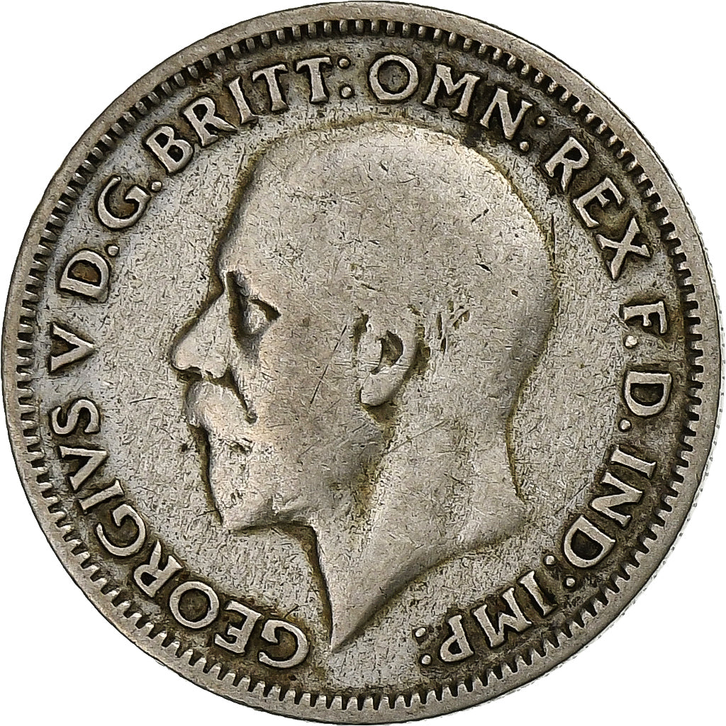 Gran Bretagna, George V, 6 Pence, 1933, Argento, MB+, KM:832