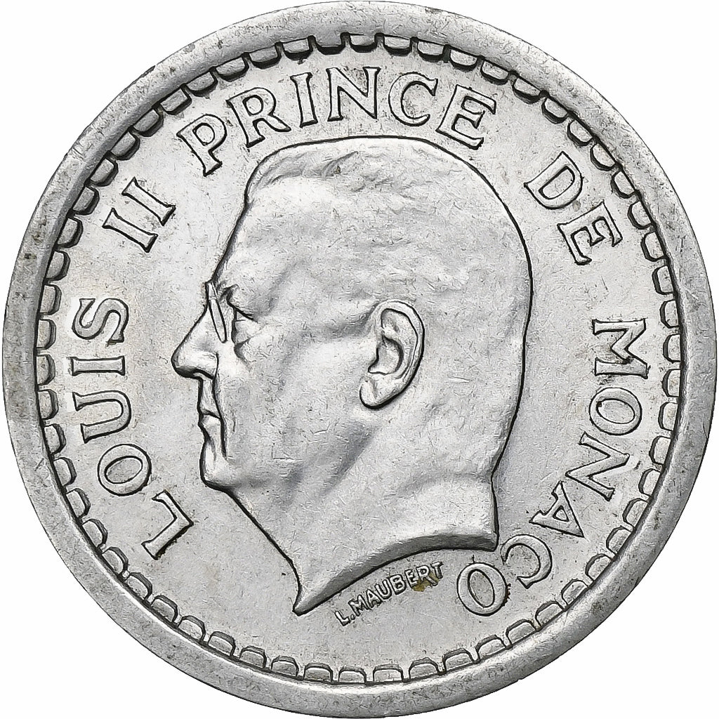 Monaco, Louis II, Franc, ND (1943), Paris, Aluminum, AU(55-58), Gadoury:MC131