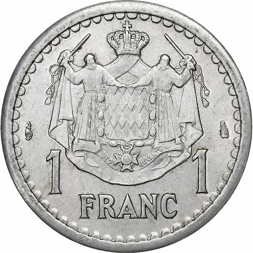 Monaco, Louis II, Franc, ND (1943), Paris, Aluminum, AU(55-58), Gadoury:MC131