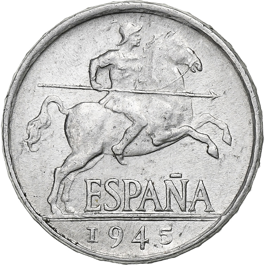 Espagne, 5 Centimos, 1945, Aluminium, SUP, KM:765