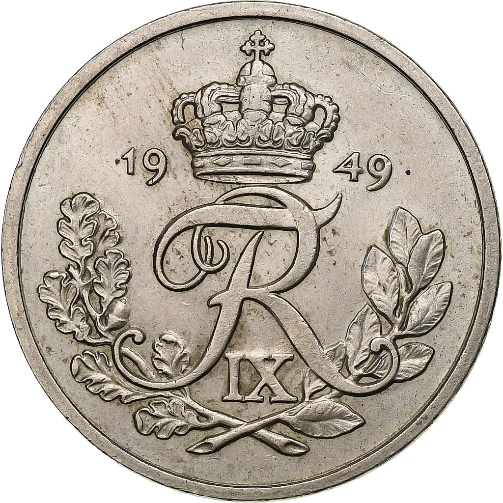 Dinamarca, Frederik IX, 25 Öre, 1949, Copenhagen, Cobre-níquel, AU(50-53)