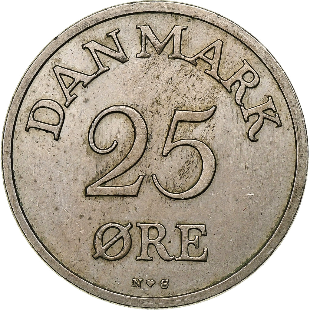 Dinamarca, Frederik IX, 25 Öre, 1949, Copenhagen, Cobre-níquel, AU(50-53)