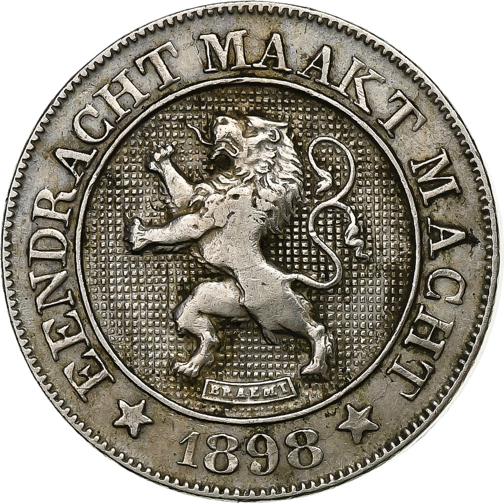 Belgium, Leopold II, 10 Centimes, 1898, Copper-nickel, AU(50-53), KM:43