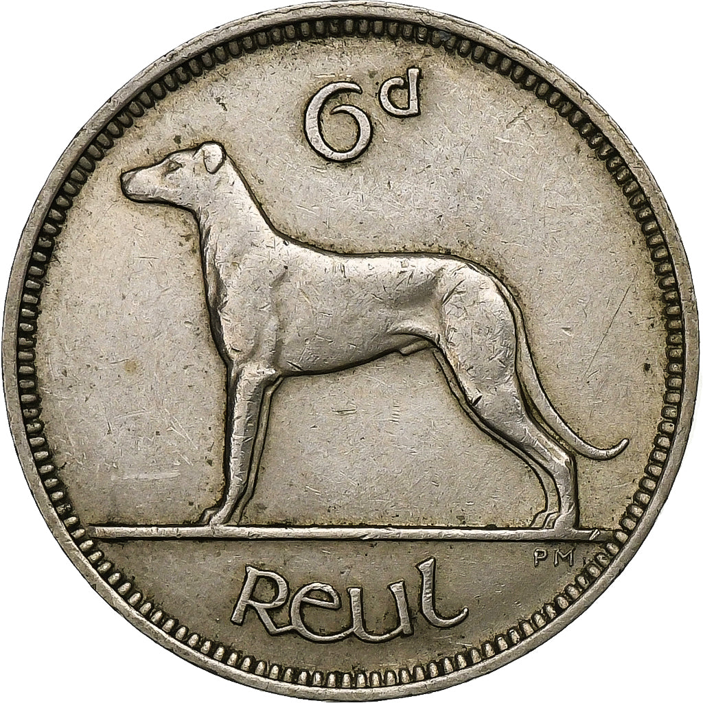 REPÚBLICA DE IRLANDA, 6 Pence, 1949, Cobre - níquel, MBC, KM:13a