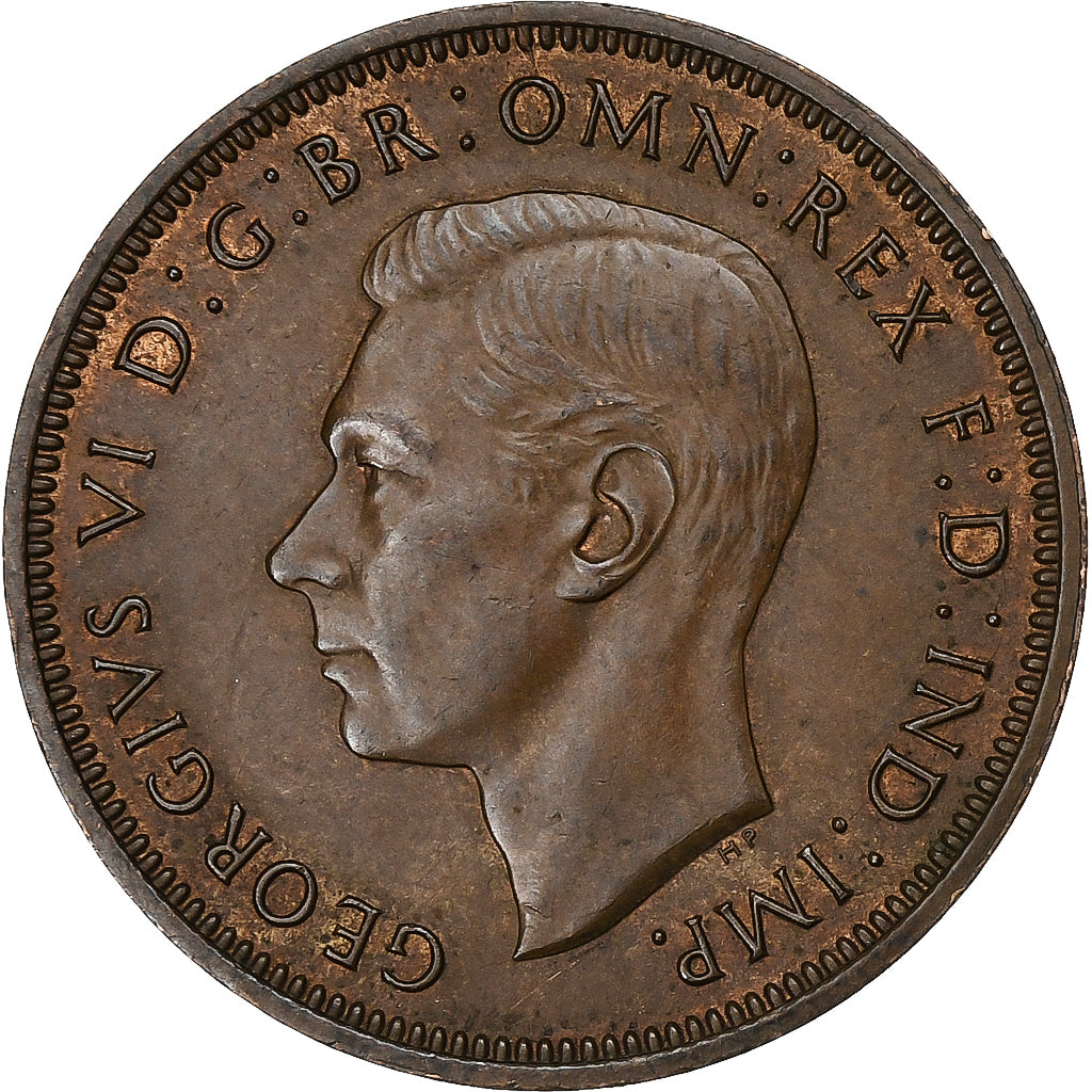 Great Britain, George VI, 1/2 Penny, 1945, Bronze, AU(55-58), KM:844