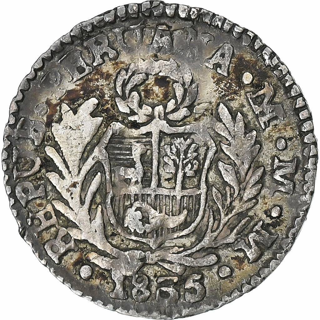 Peru, 1/2 Réal, 1835, Cuzco, Silber, S+, KM:144.2