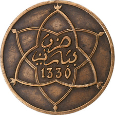 Marokko, Yusuf, 10 Mazunas, 1912/AH1330, bi-Bariz, Bronze, S+, Lecompte:91