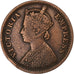 INDIA-BRITISH, Victoria, 1/4 Anna, 1877, Calcutta, Kupfer, S+, KM:486