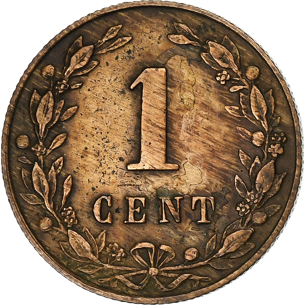 Países Baixos, William III, Cent, 1883, Bronze, EF(40-45), KM:107.1