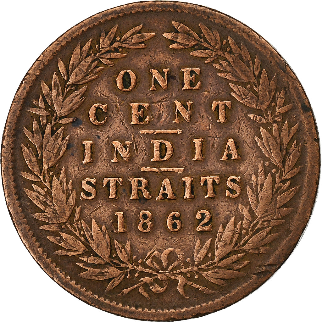 Straits Settlements, Victoria, Cent, 1862, Copper, VF(20-25), KM:6