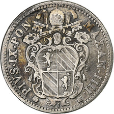 STATI ITALIANI, PAPAL STATES, Pius IX, 10 Baiocchi, 1852, Rome, Argento, MB+