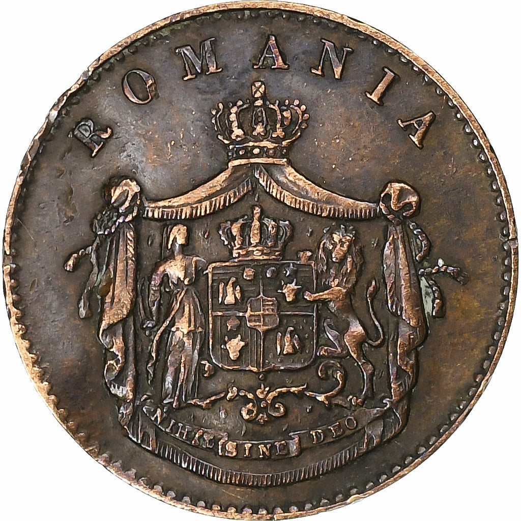 Romania, Carol I, Banu, 1867, Heaton, Copper, VF(30-35), KM:1.1