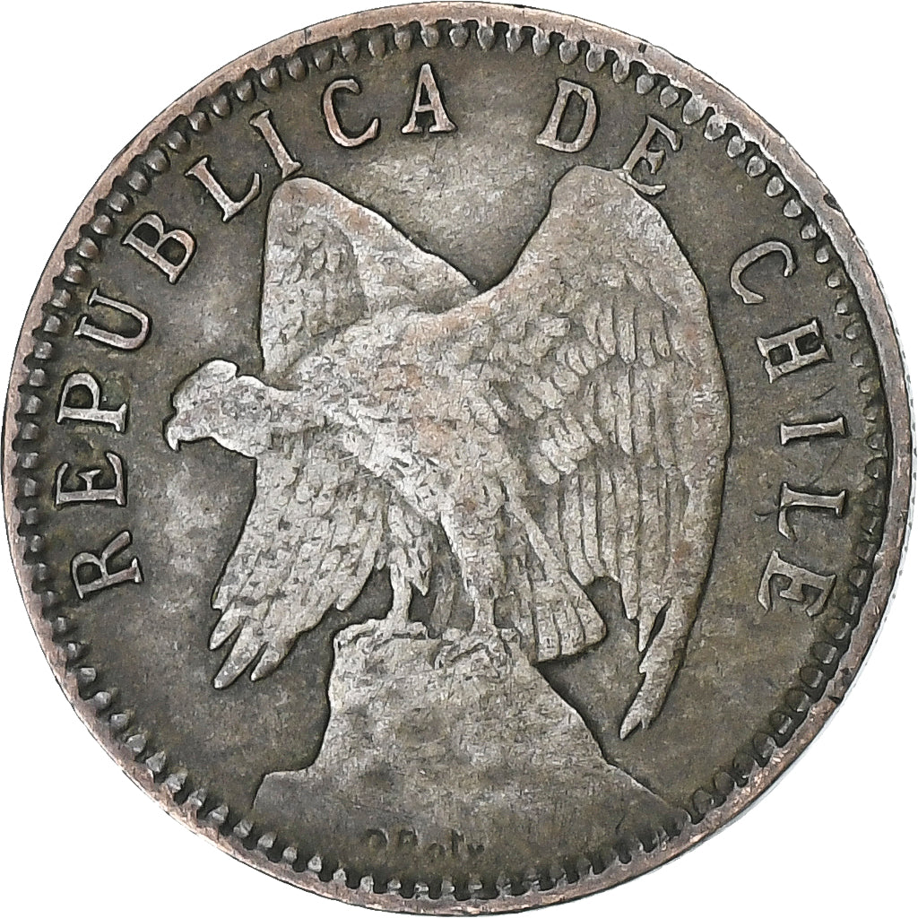 Chile, 10 Centavos, 1908, Santiago, Silver, VF(30-35), KM:156.2a