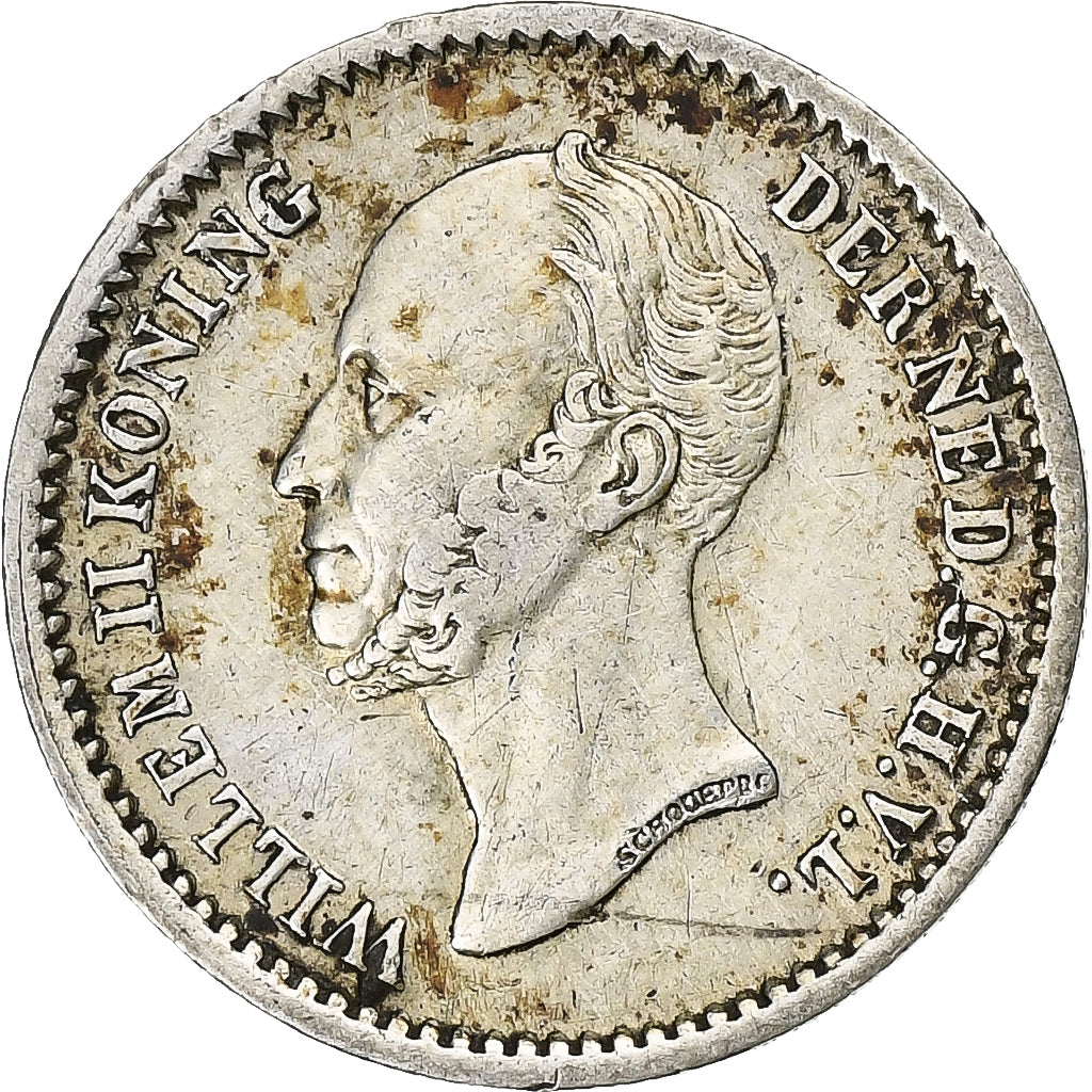 Pays-Bas, William II, 10 Cents, 1849, Argent, TB+, KM:75