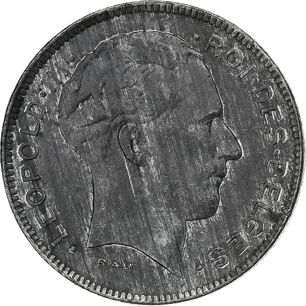 Belgique, Leopold III, 5 Francs, 5 Frank, 1943, Zinc, TTB, KM:129.1