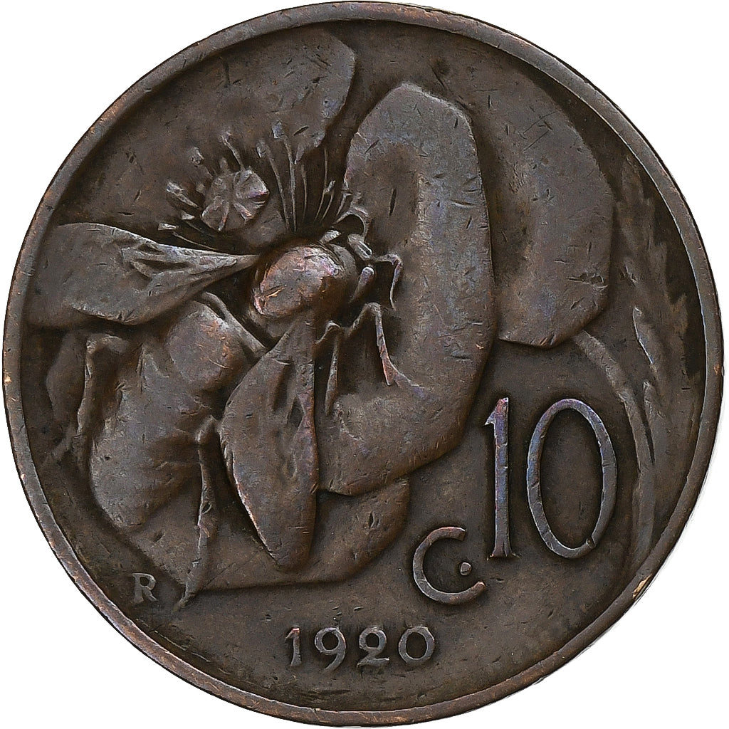 Italy, Vittorio Emanuele III, 10 Centesimi, 1920, Rome, Bronze, EF(40-45), KM:60