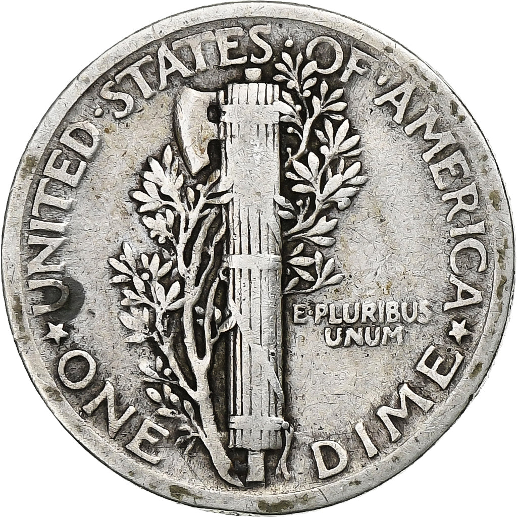 États-Unis, Dime, Mercury, 1920, U.S. Mint, Argent, TTB, KM:140
